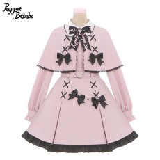 画像2: 【Puppet Bombs】Q84 ケープ付きリボンワンピース (2)