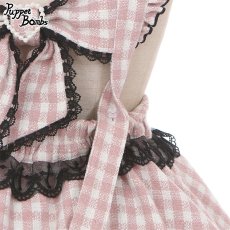 画像2: 【Last one】【Puppet Bombs】Q95 ハートモチーフチェックサス付きスカート【30％OFF】 (2)