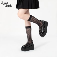 画像3: 【Puppet Bombs】QS11 ハートレースハイソックス (3)