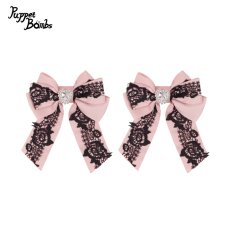 画像2: 【Puppet Bombs】QS113 レース使いビジューリボンヘアクリップ (2)