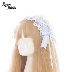 画像1: 【QS116 】QS116クリップ付きレースアップヘッドドレス (1)