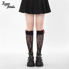 画像4: 【Puppet Bombs】QS120 パールハートリボンソックス (4)