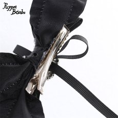 画像3: 【PuppetBombs】QS156 ロゴプリントリボンビジューヘアクリップセット (3)