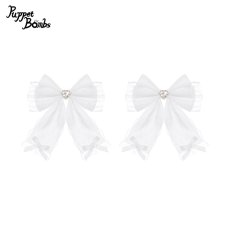 画像1: 【PuppetBombs】QS187ハートビジューリボンヘアクリップセット (1)