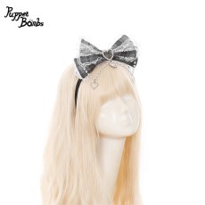 画像1: 【送料無料】QS190 グレーチェックリボンカチューシャ《予約受付》【計5000円以上】 (1)