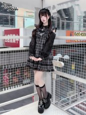 画像9: 【PuppetBombs】QS207ハートビジューリボン付きフリルカチューシャ (9)