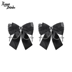 画像1: 【送料無料】QS231ハートビジュー×クロスチャームリボンクリップ《予約受付》【計5000円以上】 (1)