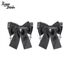 画像2: 【送料無料】QS231ハートビジュー×クロスチャームリボンクリップ《予約受付》【計5000円以上】 (2)