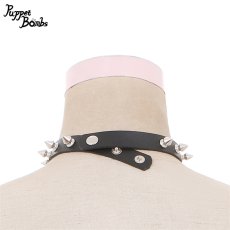 画像2: 【Puppet Bombs】QS72 スタッズクロスチャームチョーカー (2)