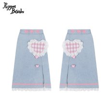 画像1: 【PuppetBombs】QS99 ハートデニムレッグカバー【30%OFF】 (1)