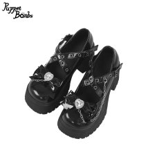 画像1: 【Last one】【Puppet Bombs】QZ18小悪魔ハートビジューパンプス【30％OFF】 (1)