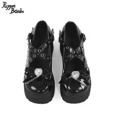 画像2: 【Last one】【Puppet Bombs】QZ18小悪魔ハートビジューパンプス【30％OFF】 (2)