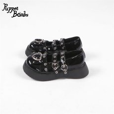 画像3: 【Puppet Bombs】QZ5 ダブルハートベルト厚底パンプス【50%OFF】 (3)