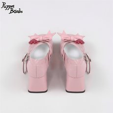 画像5: 【PuppetBombs】QZ9 ドットハート×リボン付きダブルストラップパンプス【本店•通販限定】【30%OFF】 (5)