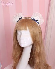 画像1: 【送料無料】S018レースくまみみカチューシャ《予約受付》【計5000円以上】 (1)
