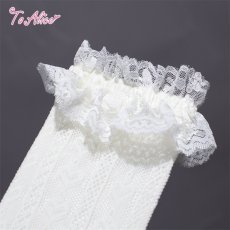 画像2: 【To Alice】S1097ハートレースフリルソックス (2)