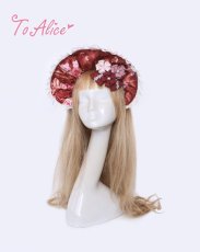 画像2: 【ToAlice】S1184和花クリップ付きハーフボンネットカチューシャ【40％OFF】 (2)