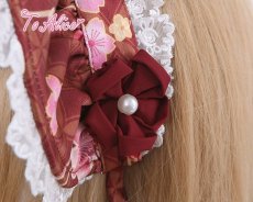 画像3: 【ToAlice】S1184和花クリップ付きハーフボンネットカチューシャ (3)