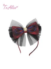 画像2: 【ToAlice】S1332タータンチェックアイドルカチューシャ【50％OFF】 (2)