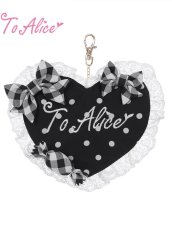 画像1: 【ToAlice】S2326ドット×ギンガムハートストラップ【50％OFF】 (1)