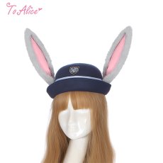 画像1: 【Last one】【ToAlice】S2760うさみみ付きポリス風ボーラーハット (1)