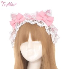 画像2: 【ToAlice】S2819キャット×ギンガムチェック猫耳カチューシャ【30%OFF】 (2)