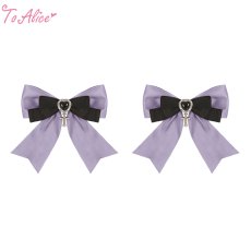画像2: 【ToAlice】S2916リボン重ねハート×クロスヘアクリップ (2)