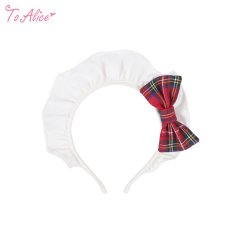 画像1: 【ToAlice】S3008【DC】フリルチェックリボンカチューシャ【30％OFF】 (1)