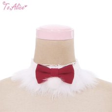 画像1: 【ToAlice】S3127ふわふわポンポンリボン付きチョーカー【30%OFF】 (1)