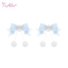 画像1: 【ToAlice】S3539 雪の結晶ポンポンつきヘアクリップ (1)