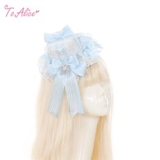 画像1: 【ToAlice】S3540BU 雪の結晶ポンポンつきヘアクリップ (1)