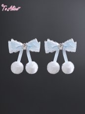 画像4: 【送料無料】S3608ポンポン付きリボンビジューヘアクリップ《予約受付》【計5000円以上】 (4)