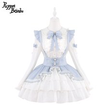 画像3: 【Puppet Bombs】Q360 音符刺繍サス付きスカート (3)