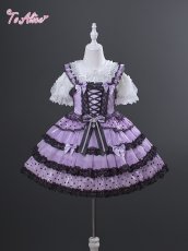 画像5: 【送料無料】TZ10 ドット柄レースアップフリルジャンパースカート《予約限定》 (5)