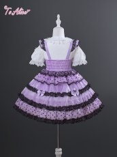 画像6: 【送料無料】TZ10 ドット柄レースアップフリルジャンパースカート《予約限定》 (6)