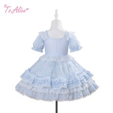 画像2: 【送料無料】【ToAlice Kids】TZ11雪の結晶3連リボンワンピース《予約受付》 (2)