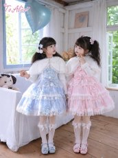 画像2: 【送料無料】【ToAlice Kids】TZ16雪の結晶3連リボンジャンパースカート《予約受付》 (2)