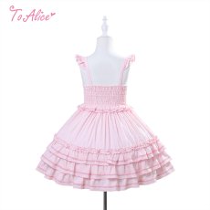 画像2: 【ToAlice Kids】TZ8 【Kids】たっぷりリボンドールジャンパースカート (2)