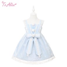 画像2: 【ToAlice Kids】TZC5063 雪の結晶ケープ＆ジャンパースカートセットアップ (2)