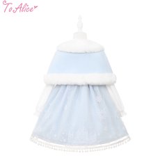 画像4: 【ToAlice Kids】TZC5063 雪の結晶ケープ＆ジャンパースカートセットアップ (4)