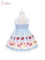 画像3: 【ToAlice Kids】TZC5202いちご×ハニーベアジャンパースカート (3)