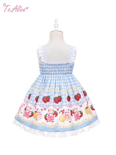 ToAlice Kids】TZC5202いちご×ハニーベアジャンパースカート - To Alice