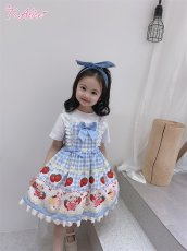 画像14: 【ToAlice Kids】TZC5202いちご×ハニーベアジャンパースカート (14)