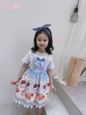 画像17: 【ToAlice Kids】TZC5202いちご×ハニーベアジャンパースカート (17)
