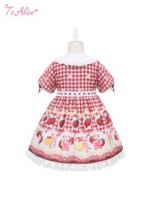 画像3: 【ToAlice Kids】TZC5203いちご×ハニーベアワンピース (3)