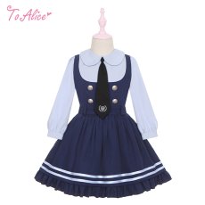 画像1: 【ToAlice】TZC8090ポリスレイヤード風ワンピース (1)