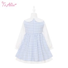 画像2: 【ToAlice Kids】TZC8597 ことり幼稚園長袖ワンピース【本店・通販限定】 (2)