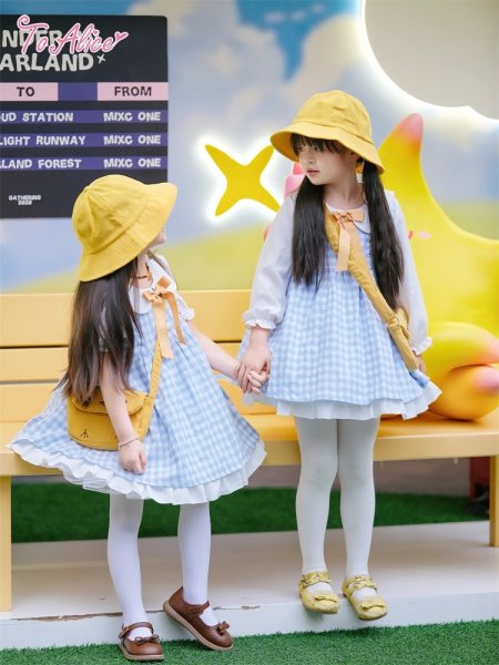 Last one】【ToAlice Kids】TZC8597ことり幼稚園長袖ワンピース - To Alice