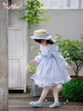 画像6: 【送料無料】【ToAlice Kids】TZC8629リトルデイジーチェックセーラー長袖ワンピース《予約受付》 (6)