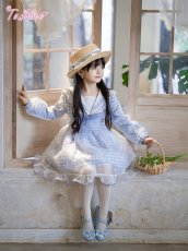 画像12: 【送料無料】【ToAlice Kids】TZC8629リトルデイジーチェックセーラー長袖ワンピース《予約受付》 (12)